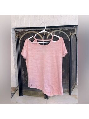 WILLIAM Rast | Heathered Pink Cut Out Asymmetrical Pullover Knit Top